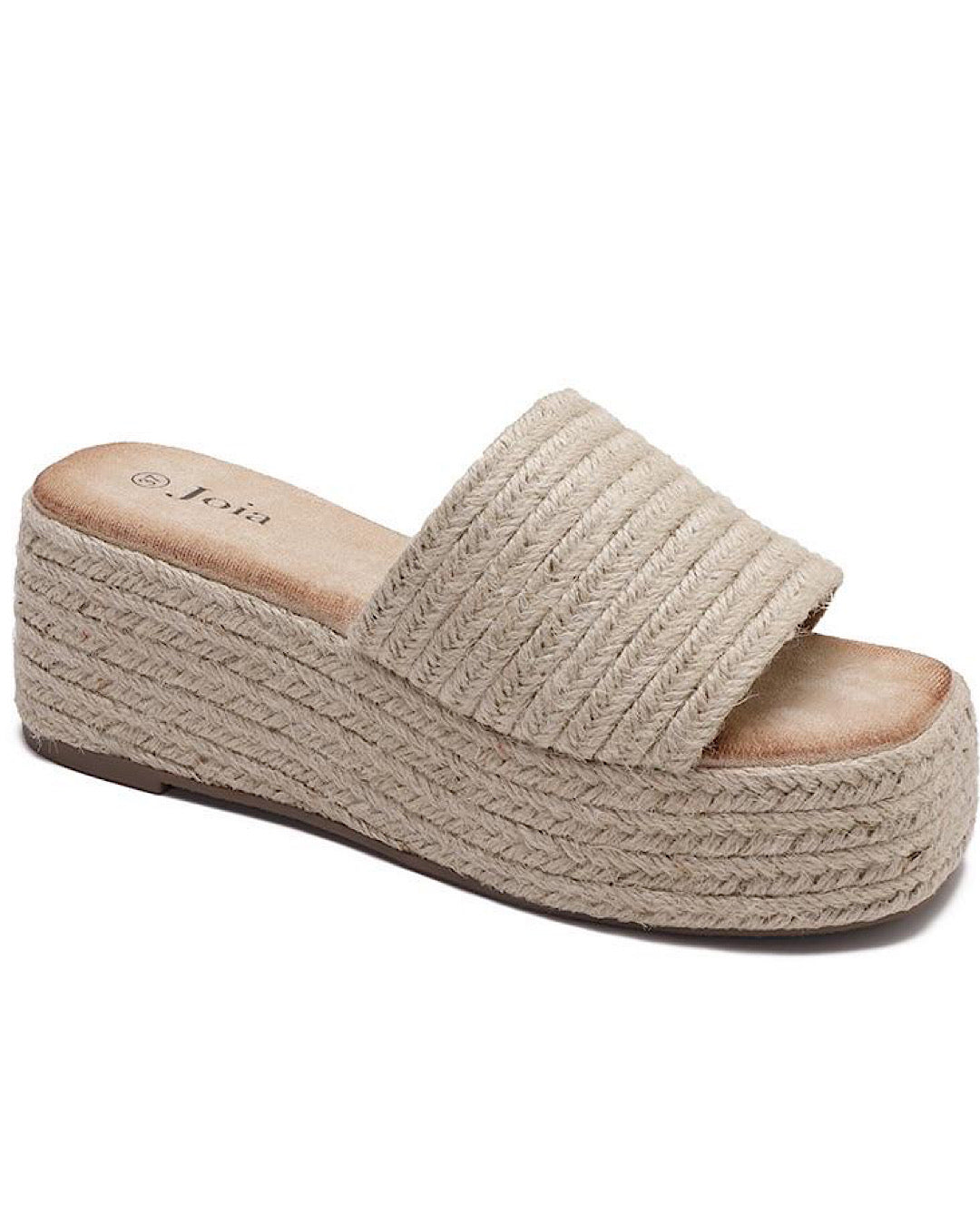 Beige Platform Wedge Sandals