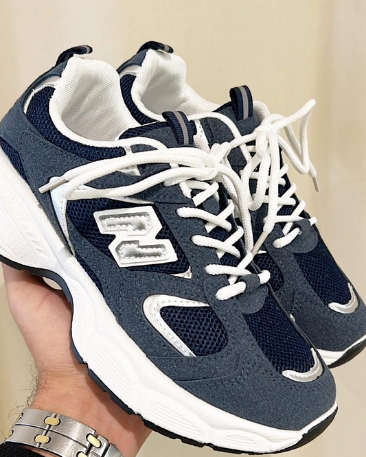 Navy Chunky Lace Up Trainers