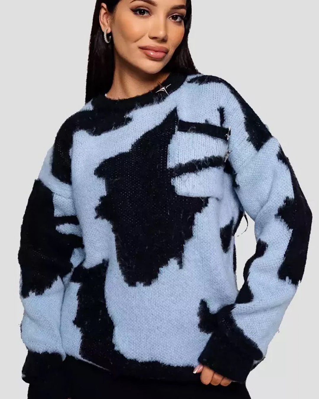 Navy & Blue Chunky Knit Dress