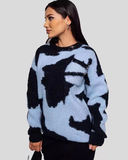 Navy & Blue Chunky Knit Dress