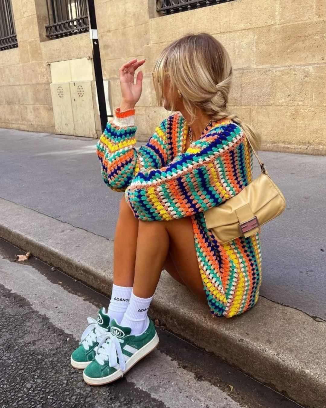 Rainbow Stripe Knit Cardigan