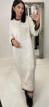 Beige Maxi Length Knit Dress
