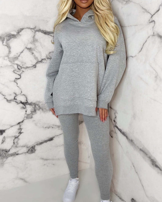 Oversized Grey Hoody and Leggings Suit