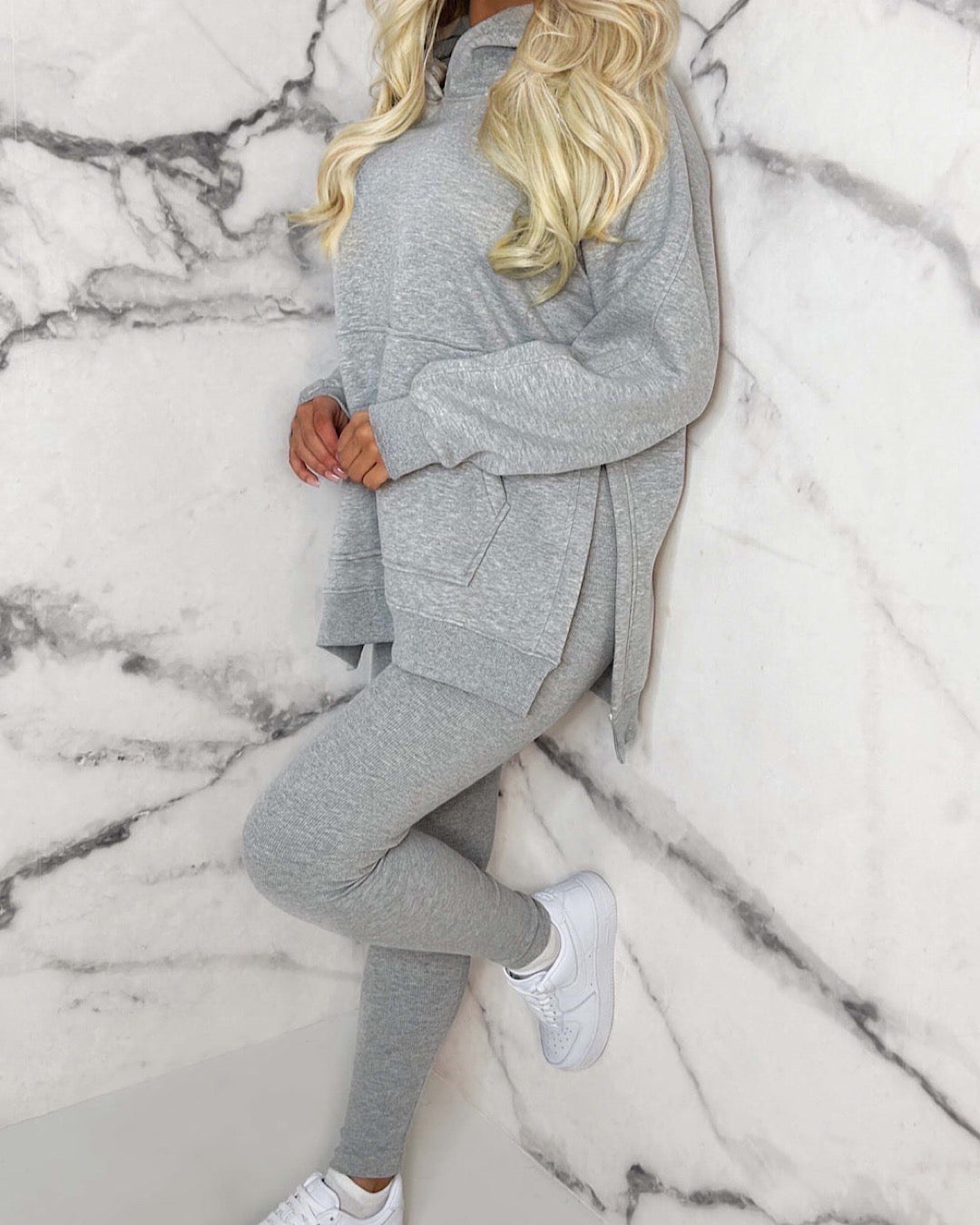 Oversized Grey Hoody and Leggings Suit