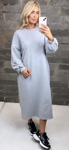 Grey Maxi Length Sweat Dress