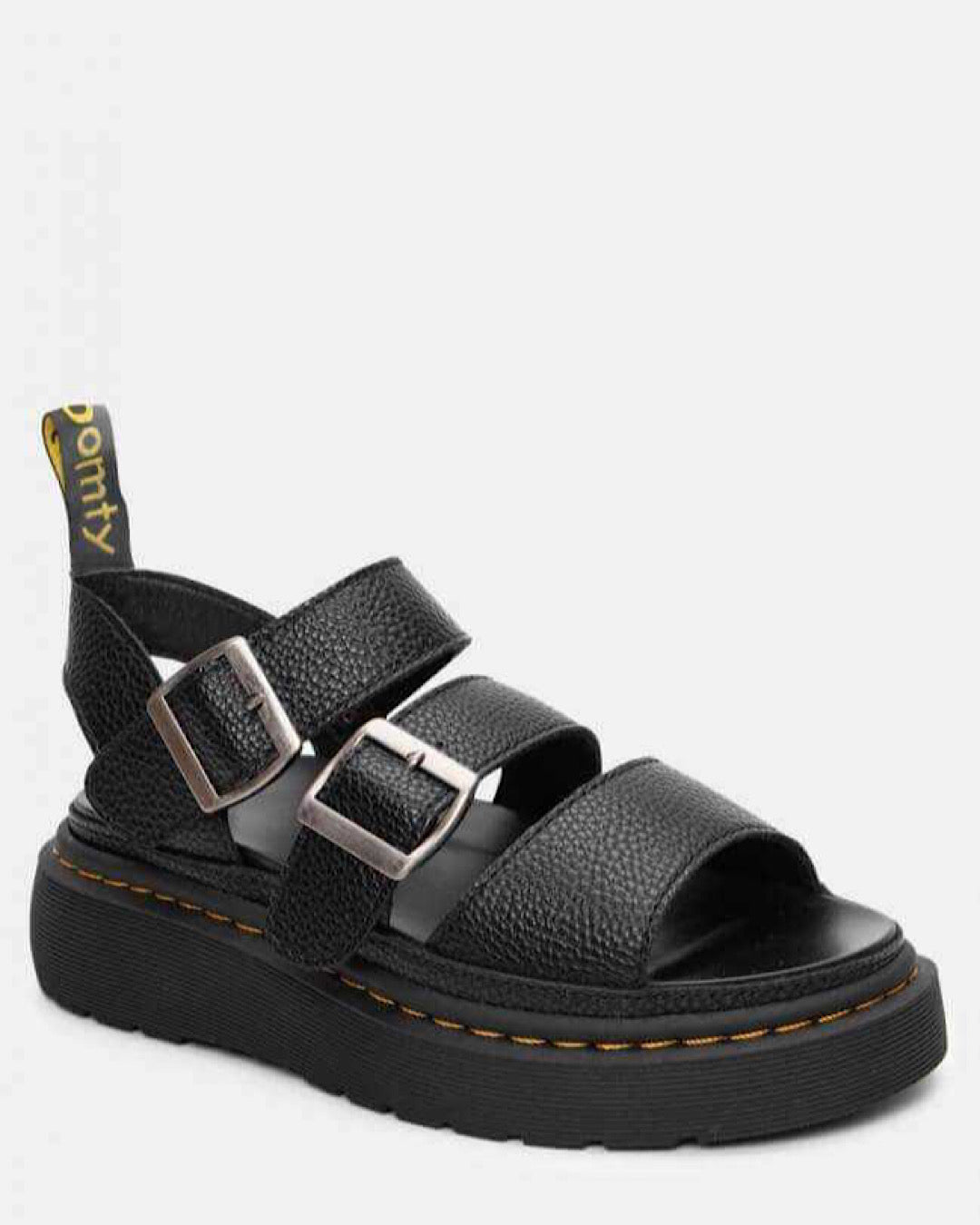 Black Platform Buckle Sandals