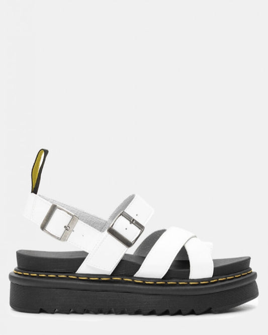White Platform Buckle Sandals