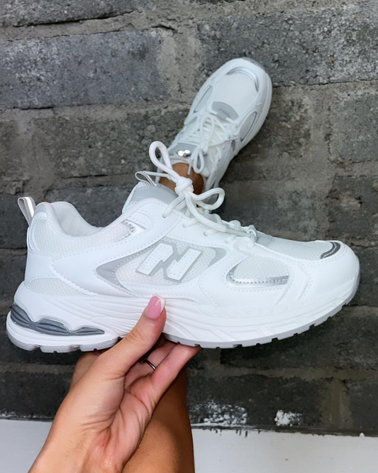 White Chunky Lace Up Trainers