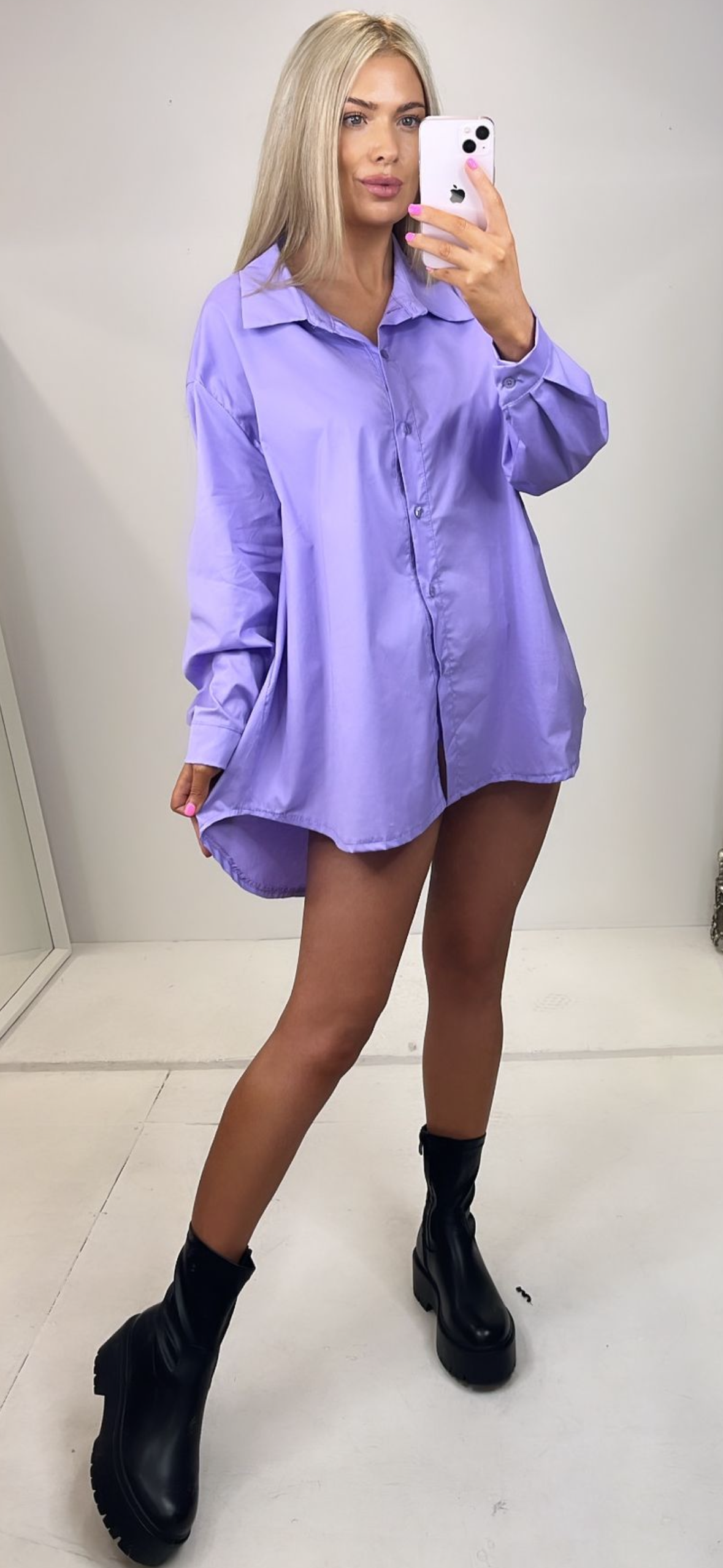 Lilac Shirt Dress