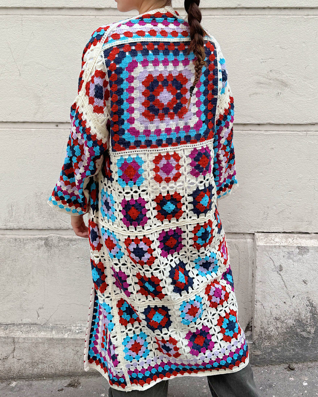 Multi Colour Duster Crochet Cardigan