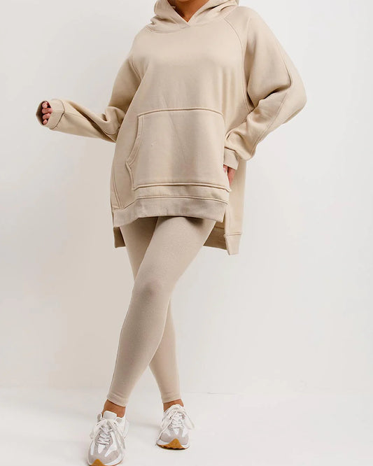 Beige Oversized Hoody and Leggings Suit