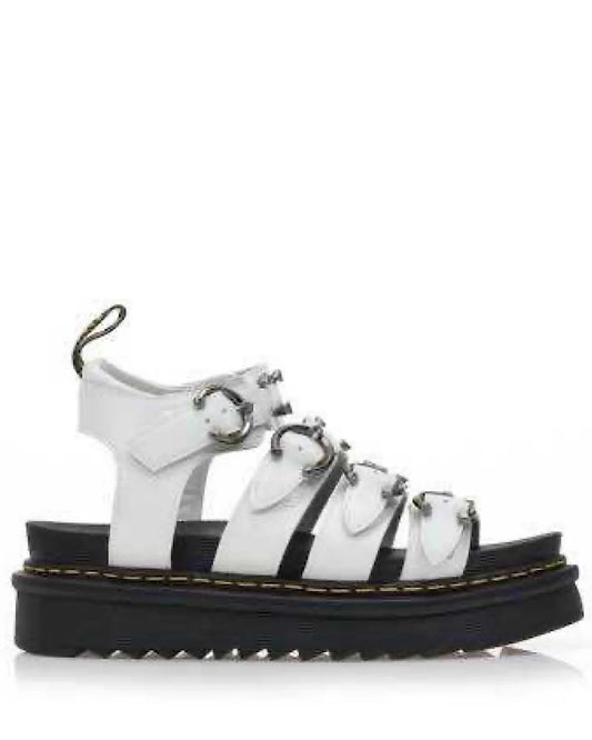 White Punk Piercing Faux Leather Sandals