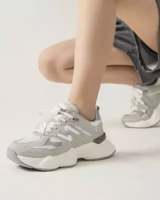 Grey Chunky Lace Up Trainers