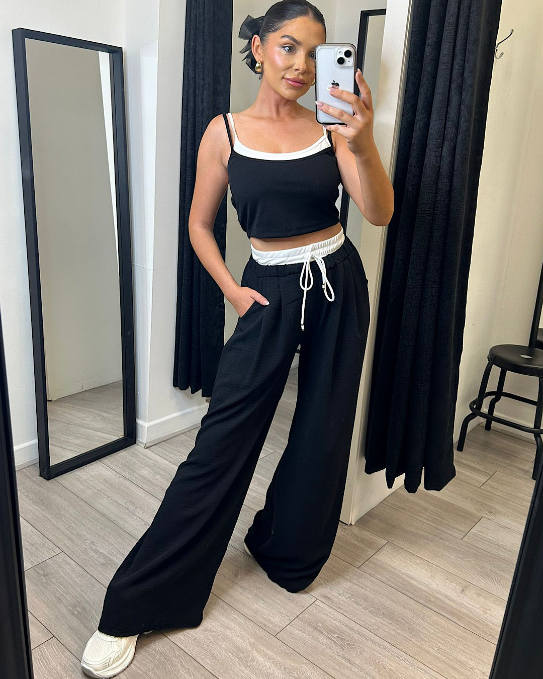 Black Crop Top and Joggers Suit