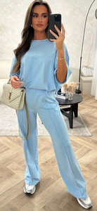 Blue Comfort Fit Tee and Joggers Suit