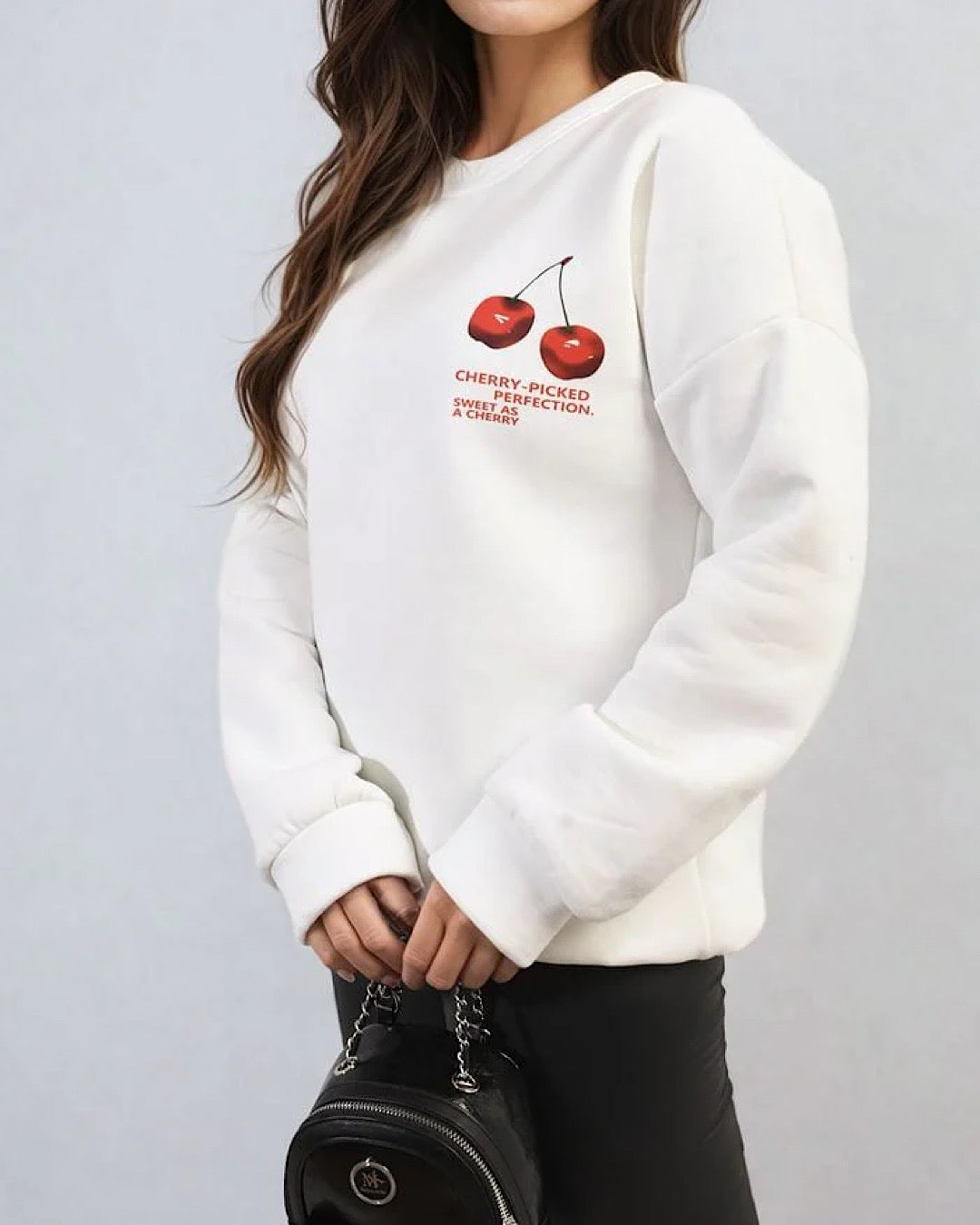 White Cherry Perfection Sweatshirt