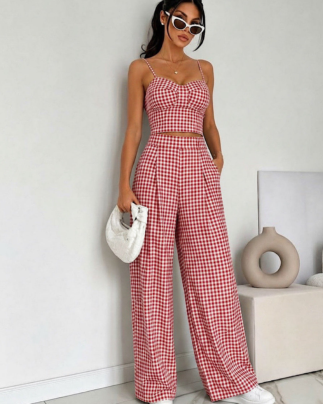 Red Gingham Check Co Ord Set