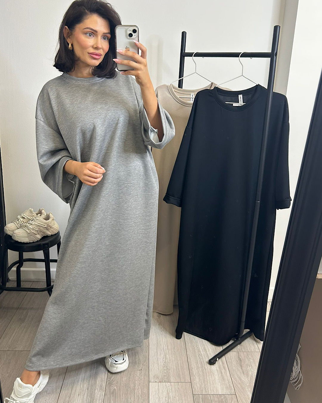 Grey Maxi Sweat Dress