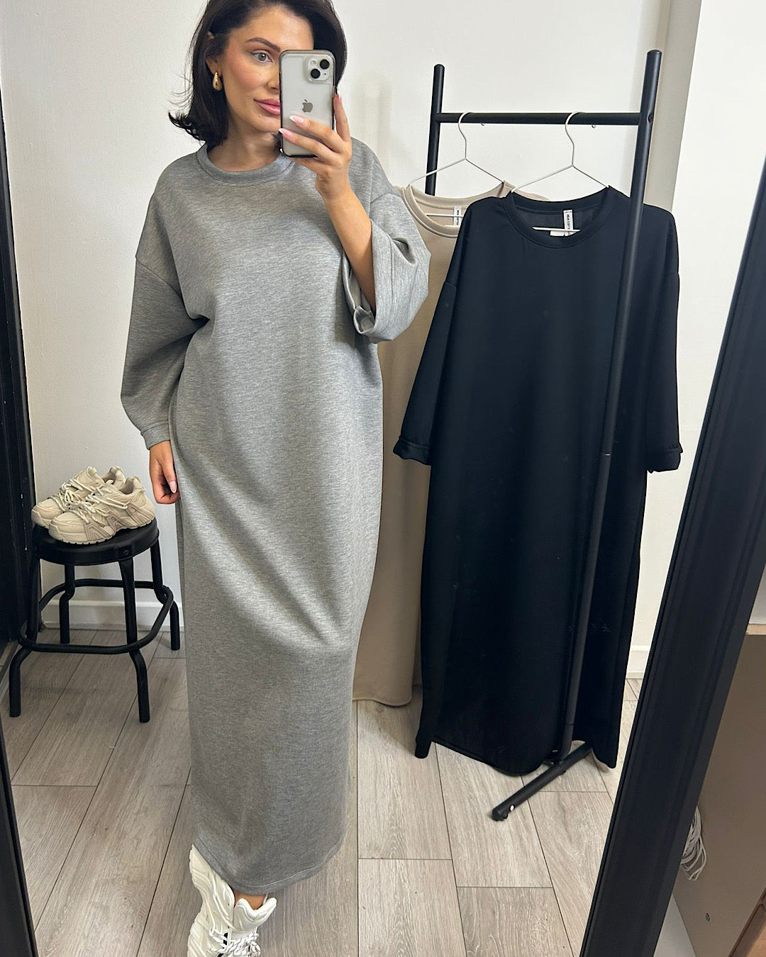 Grey Maxi Sweat Dress