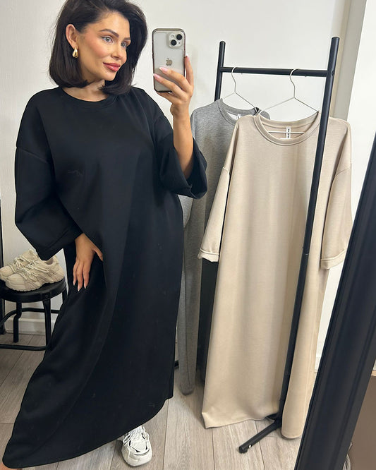 Black Maxi Sweat Dress