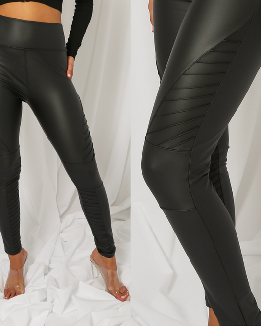 Faux Leather Biker Leggings