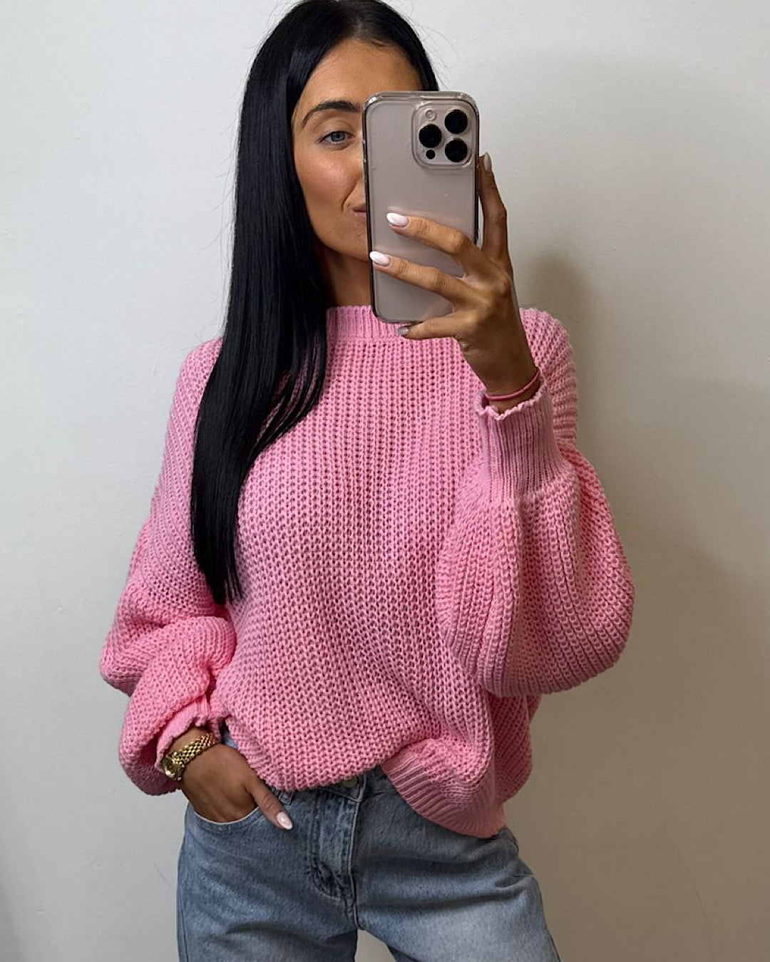 Pink Fisherman Knit