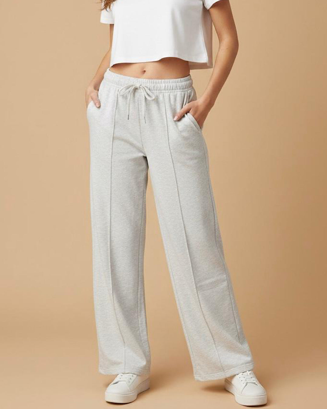 Grey Wide Leg Joggers