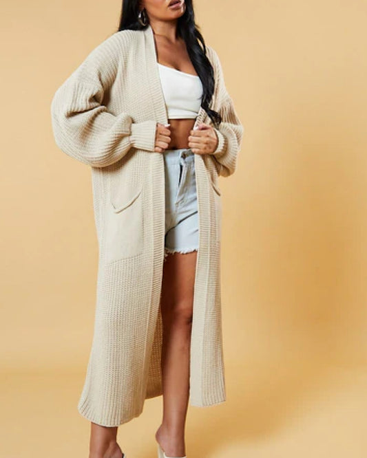 Beige Oversized Cardigan