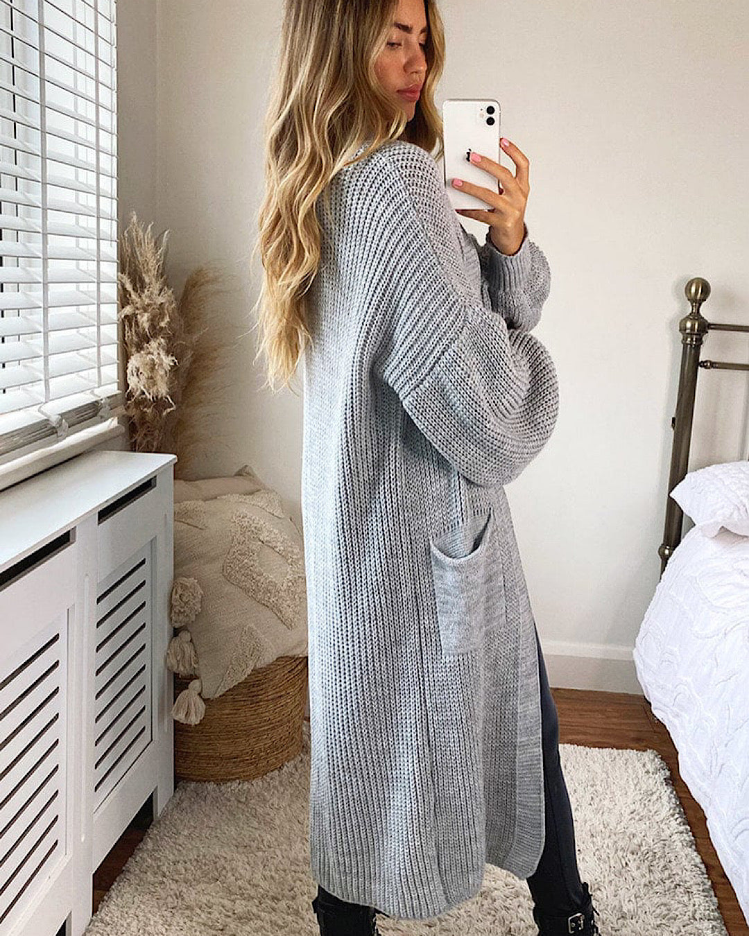 Grey Oversized Cardigan