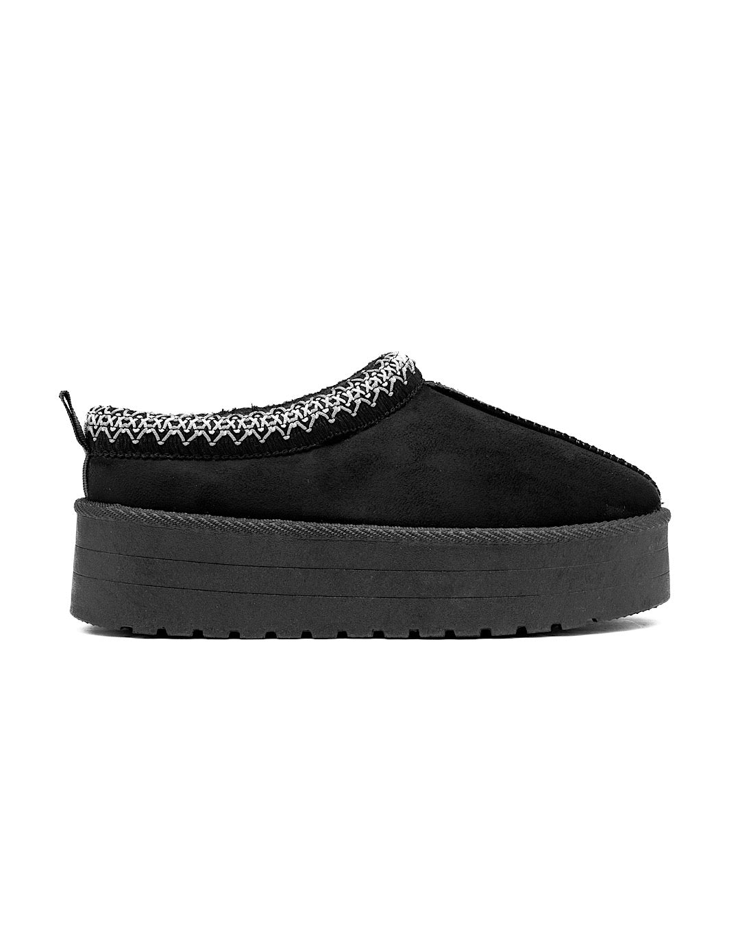 Black Faux Suede Platform Boots