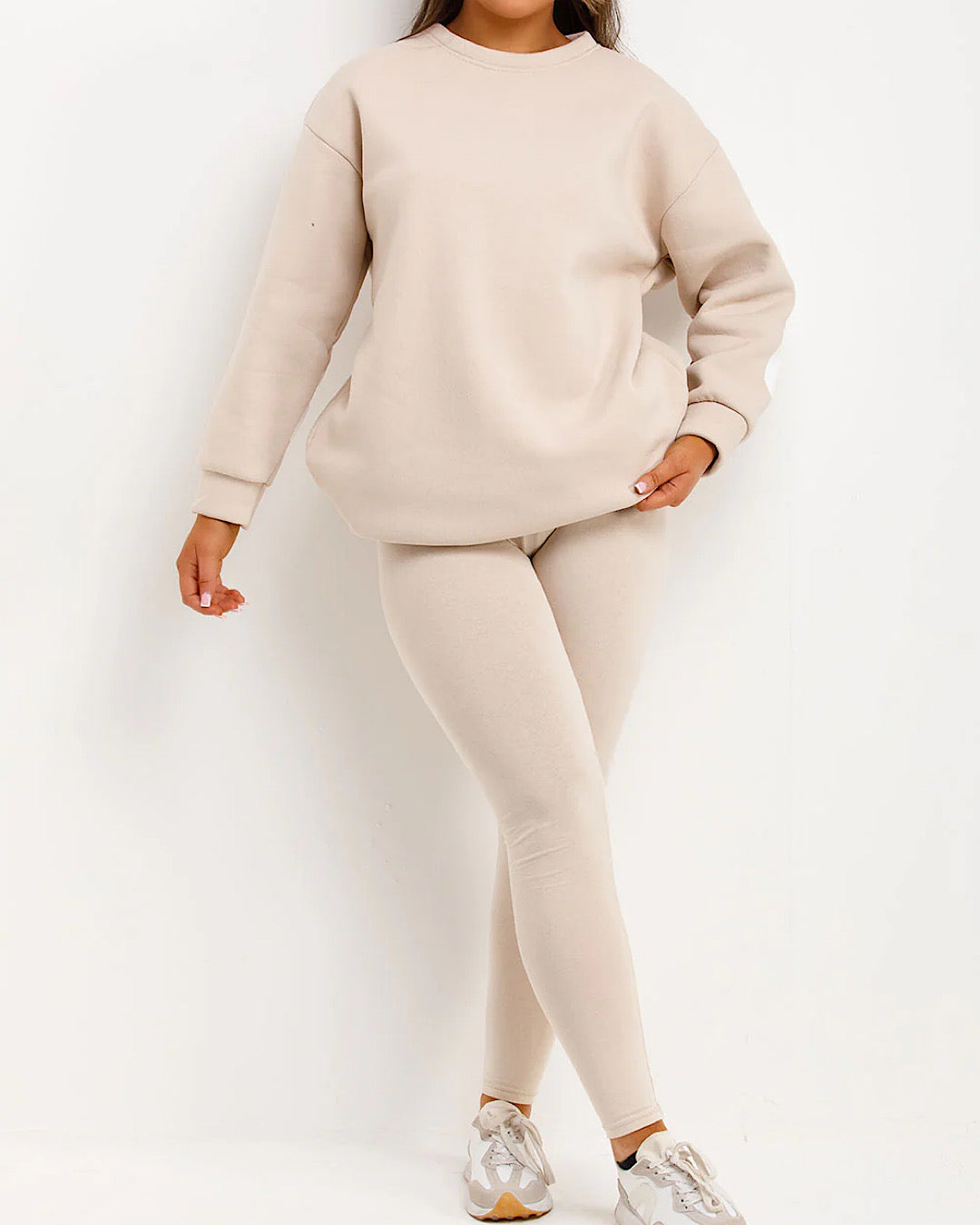 Beige Chicago Sweat and Leggings Suit