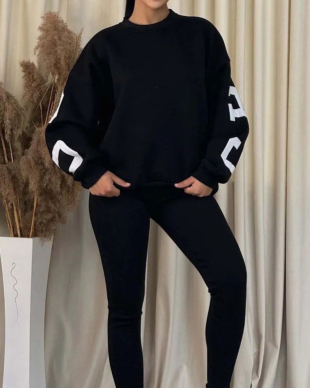 Black Chicago Sweat and Leggings Suit