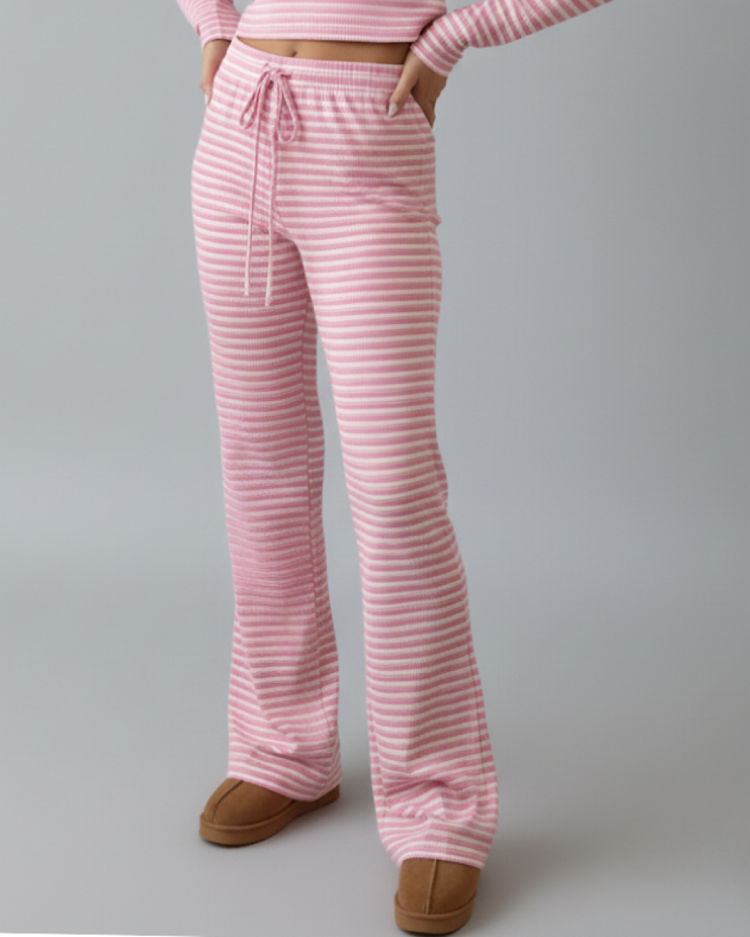 Pink with White Stripe Loungewear Suit