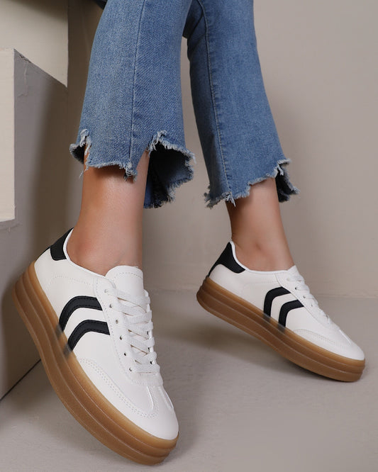 White Platform Trainers