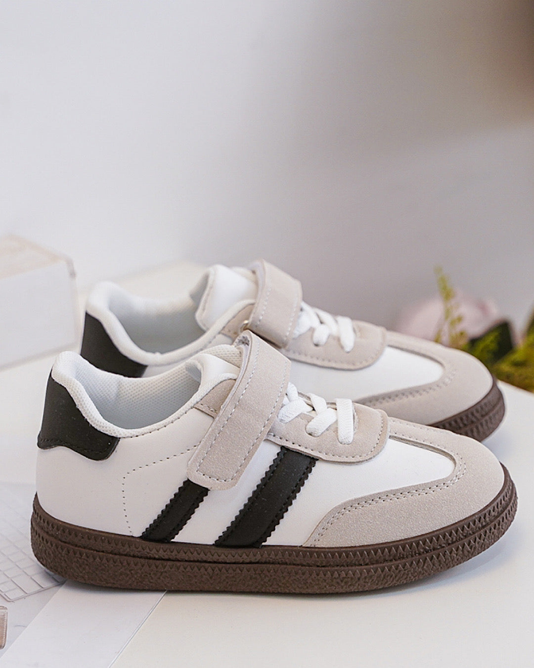 Children’s White Stripe Trainers