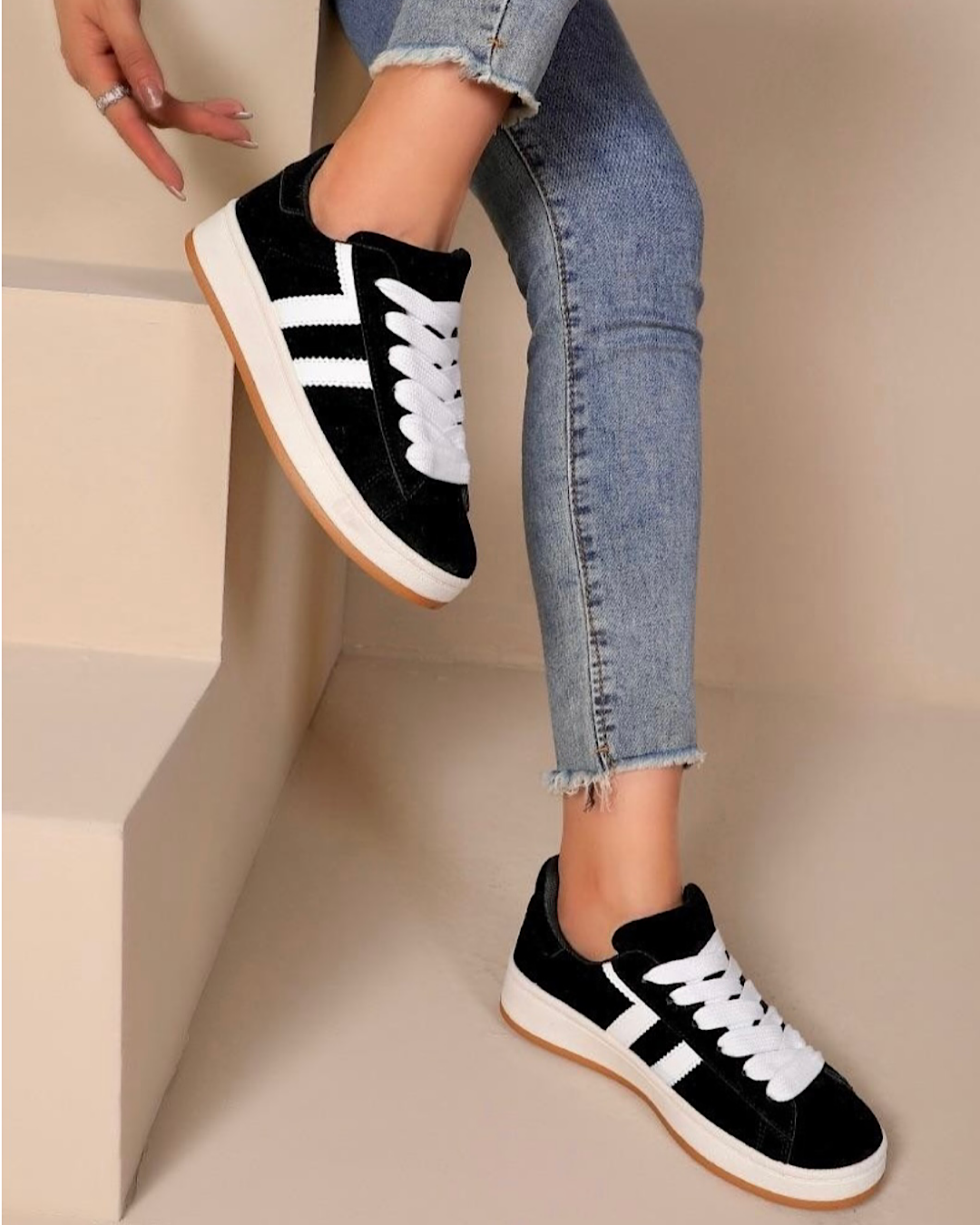 Black Platform Trainers