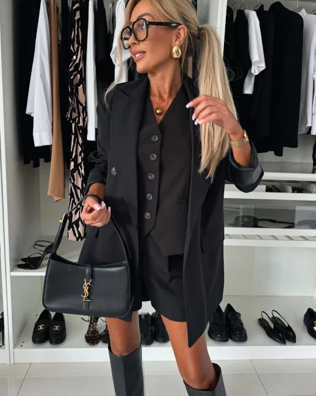Black Double Breasted Blazer