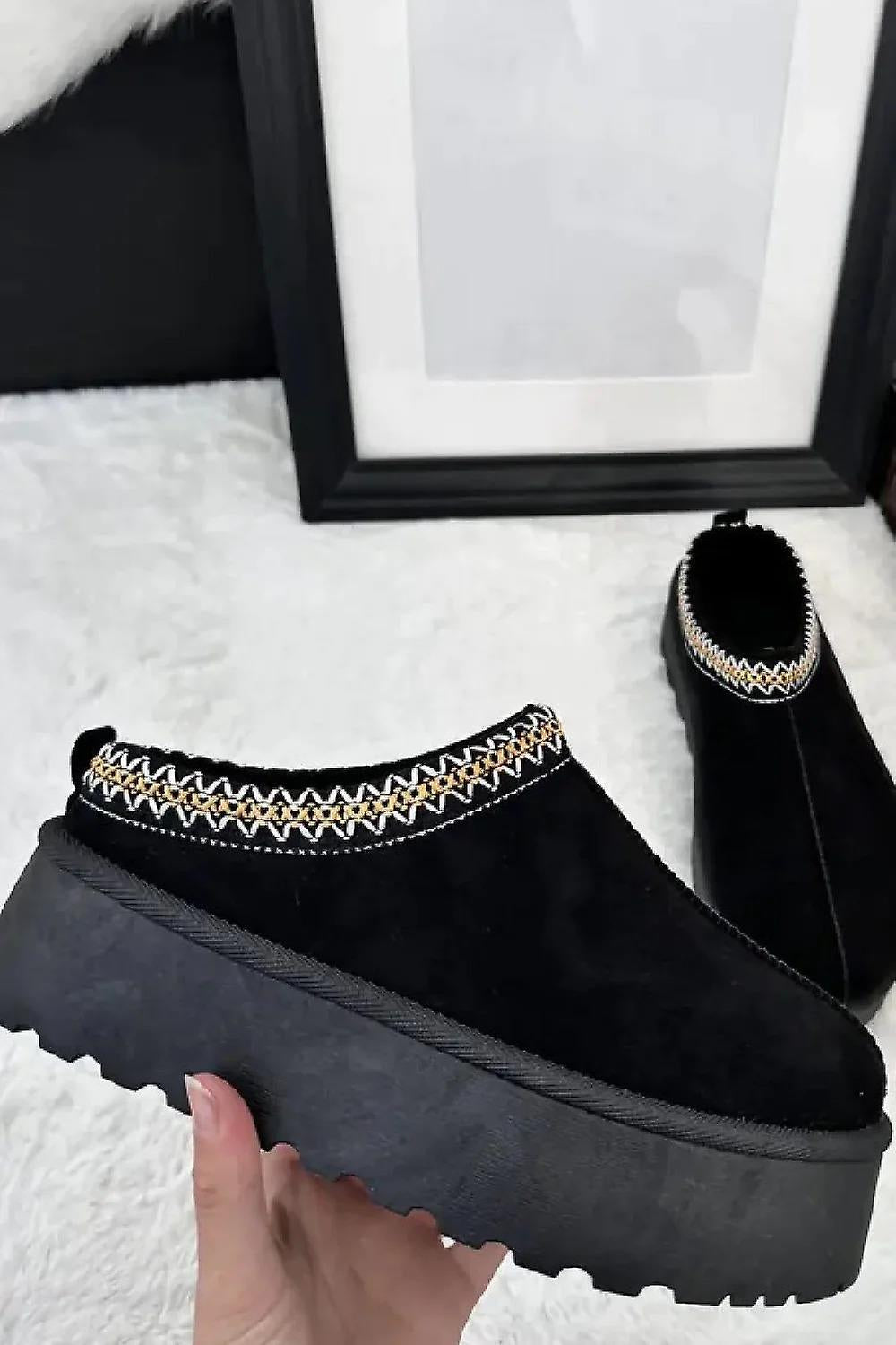 Black Faux Suede Boots