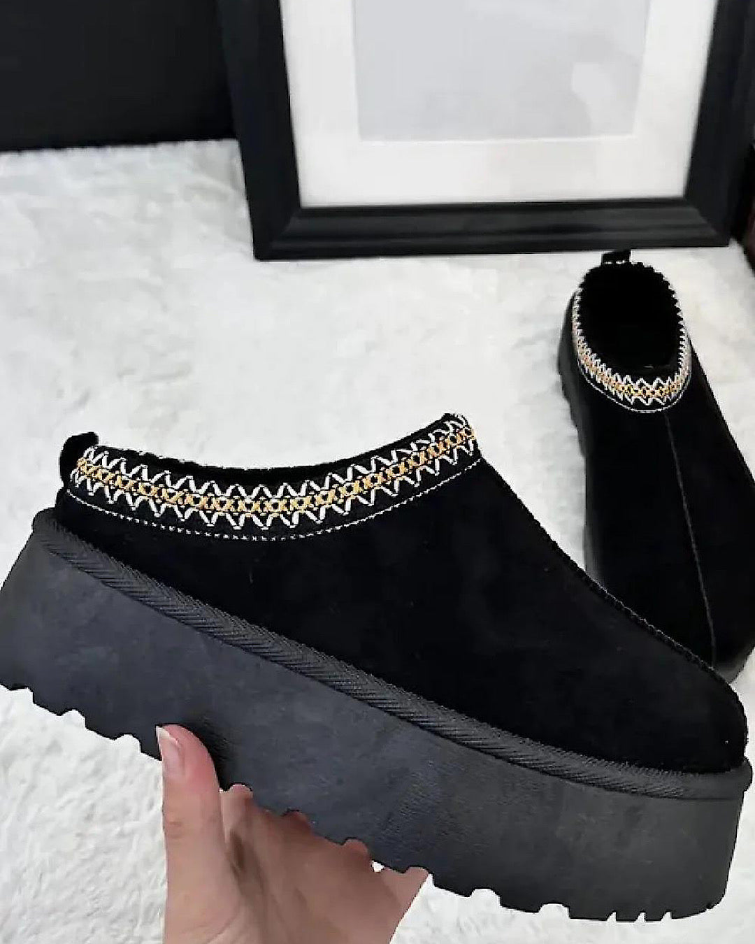 Black Faux Suede Boots