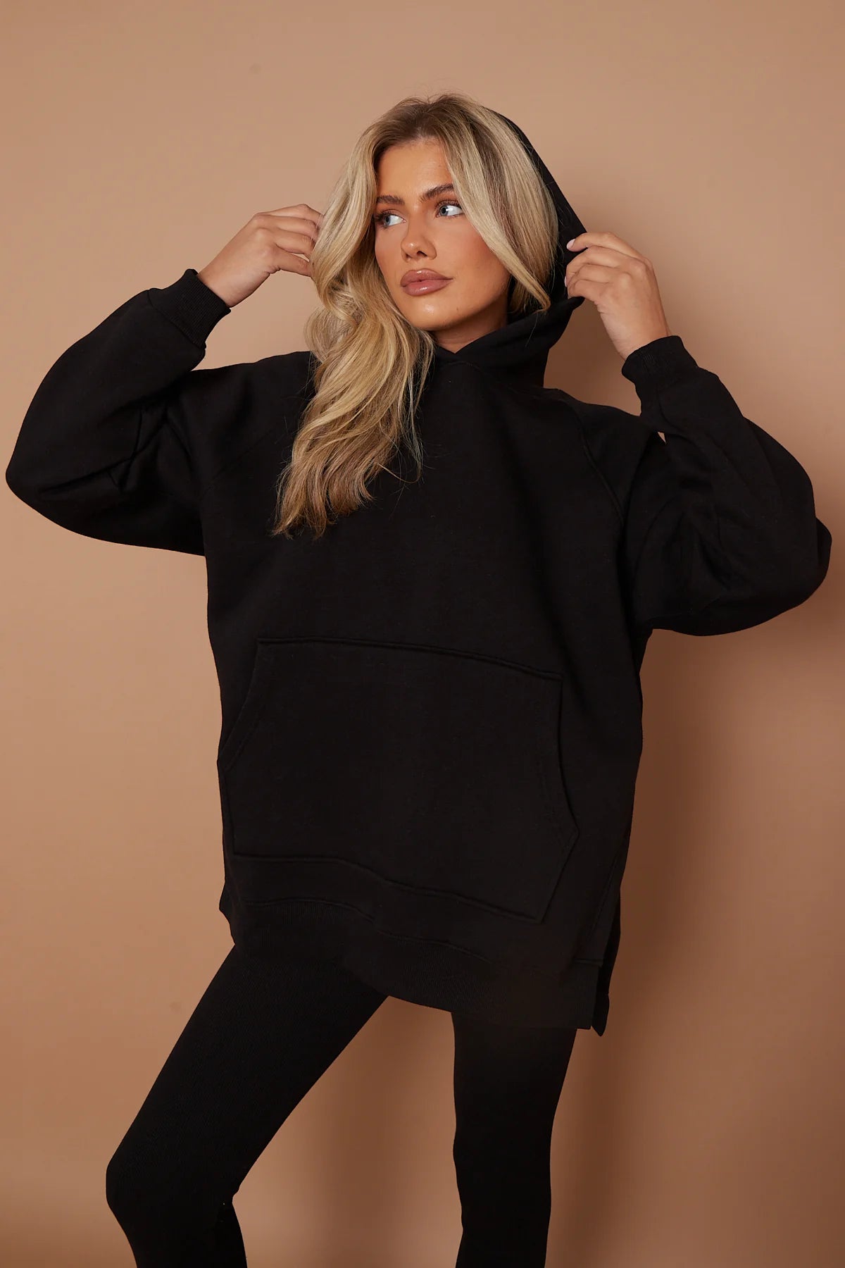 Oversized Black Hoody and Leggings Suit