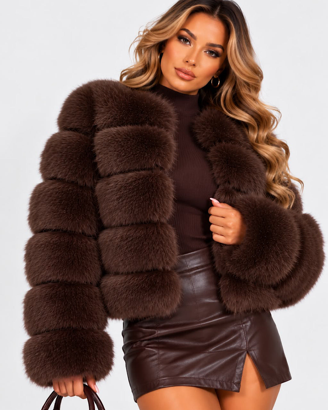 Brown Premium Faux Fur Jacket
