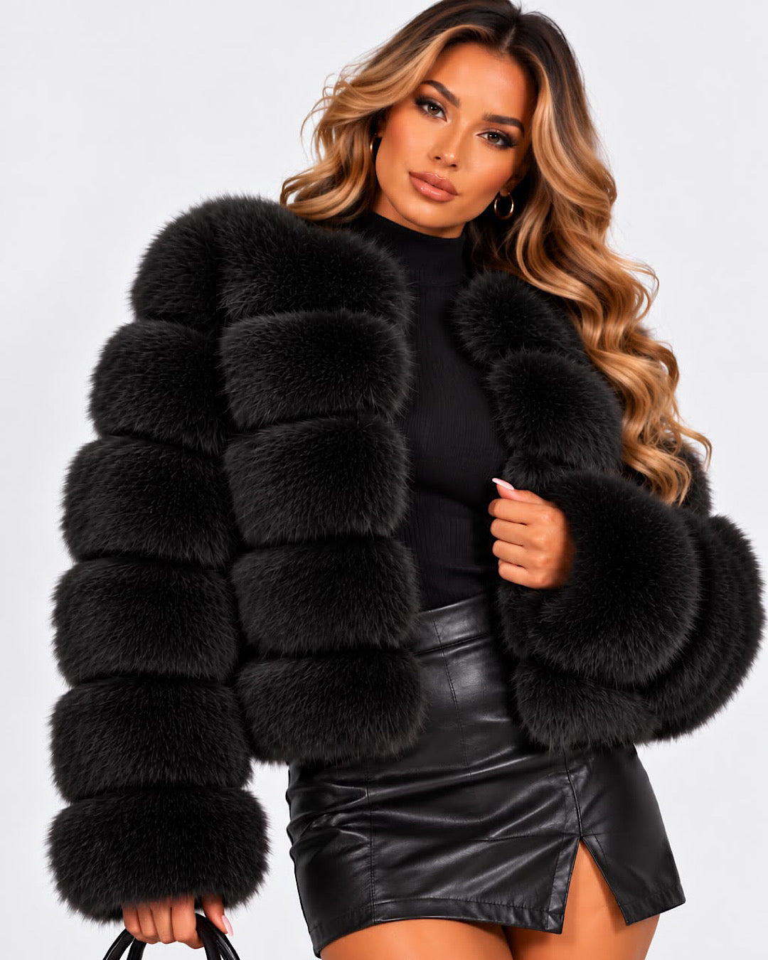 Black Premium Faux Fur Jacket