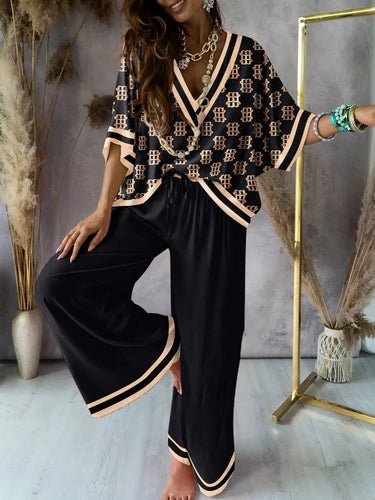 Oversized Top and Wide Leg Trousers Suit